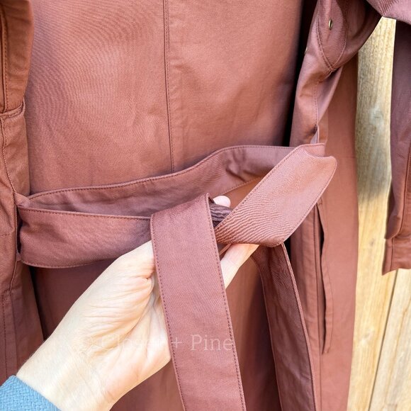 Caron Callahan Sarafina Trench Coat Claret Maroon One Size Small Medium‎ Large - Picture 10 of 16